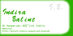 indira balint business card